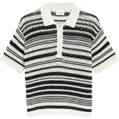 Comma Pullover preto / branco