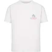 Miss Tee Camisa 'Lisbon Cherries' verde escuro / rosa / branco
