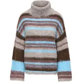 ONLY Pullover 'ONLPERIL' azul claro / chocolate / acastanhado