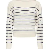 ONLY Pullover 'ONLKATIA' creme / azul escuro