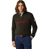 Hackett London para homem. HM7000258 Camisola com fecho Hzip verde (XS), Casual, Lã