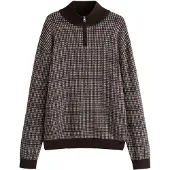 Next Pullover navy / castanho escuro / vermelho ferrugem / branco