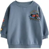 Next Sweatshirt azure / cinzento basalto / preto / branco