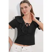 Big Dart Top 'Crop Top' preto
