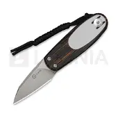 CIVIVI Navalha Purr, Orange/Black/White G-10, Stonewash