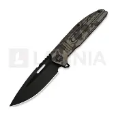 We Knife Navalha Tracks, Desert Terrain Titanium, Black Stonewash
