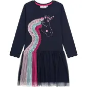 DANAMADE Vestido 'Blenda' navy / azul claro / cor-de-rosa / rosa escuro