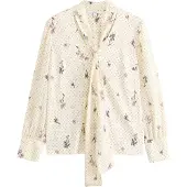 Next Blusa ecru / azul escuro / castanho / malva