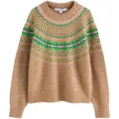 Next Pullover camelo / verde / rosa / cor-de-rosa