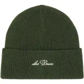 Les deux Gorros 'Signature' verde escuro / branco