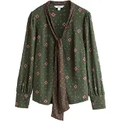 Next Blusa verde escuro / cor-de-rosa / borgonha