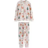 Next Pijama comprido creme / umbra / verde / vermelho