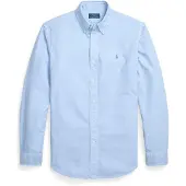 Ralph Lauren para homem. 710805564528 Camisa oxford tingida Custom Fit azul claro (L), Casual, Algodão, Manga comprida