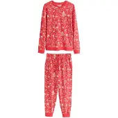 Next Pijama comprido 'Christmas' bege / vermelho