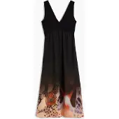 Desigual Vestido areia / lagosta / preto / branco