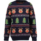 Blue Seven Pullover azul noturno / verde / vermelho / branco