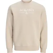 Jack & Jones Sweatshirt 'JORFREDERIKSBERG' taupe / branco