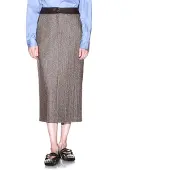 Armani Exchange para mulher. XW002480AF26078F6044 Saia tubo de lã virgem e seda castanha (38), Marrom, Casual