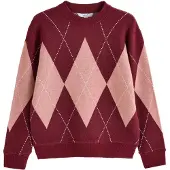 Next Pullover rosa escurecido / vermelho vinho / branco