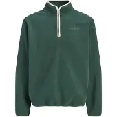 Jack & Jones Pullover 'JOR Frederiksberg' verde escuro / branco