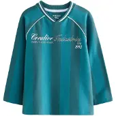 Next Camisola azul ciano / petróleo / branco