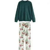 Next Pijama comprido creme / amarelo / verde escuro / vermelho