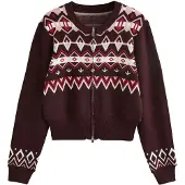 Next Casaco de malha bege / creme / vermelho / vermelho vinho