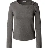 Pepe Jeans para mulher. PL5000314 Camiseta Barna cinzenta (L), Casual, Cinza, Poliéster, Manga comprida