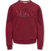 Kids Only GIRLS Sweatshirt 'KOGTWINKLE XMAS' safira / vermelho vinho