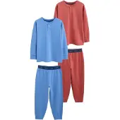 Next Pijama azul claro / vermelho cereja