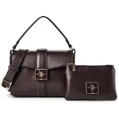 U.S. POLO ASSN. Mala de ombro 'MARGARET' castanho escuro