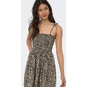 ONLY Vestido de verão 'ONLEmmia' bege / castanho claro / preto