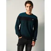 KOROSHI Pullover petróleo / preto