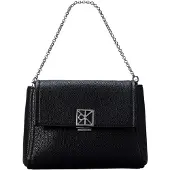 Calvin Klein Mala de ombro 'Emblem Pebble Grain' preto