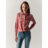 KOROSHI Blusa azul / vermelho / vermelho claro / branco