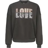 ONLY Sweatshirt 'ONLTAMMIE' castanho / preto / branco