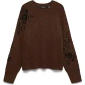 Vero Moda Pullover 'VMNEW FATIMA' castanho / preto