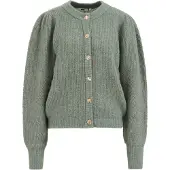 We fashion Casaco de malha verde mosqueado