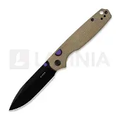 Kizer Cutlery Navalha Pokiman BLL AEB-L, Brown Micarta, Black PVD