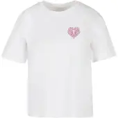 Miss Tee Camisa 'Heart Cage Rose' verde / cor-de-rosa / rosa escuro / branco