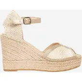Alhamas Sandálias com tiras 'Alpargata Cuña 10 cm' branco