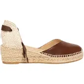 Alhamas Sapatos abertos atrás 'Alpargata' bege claro / castanho escuro