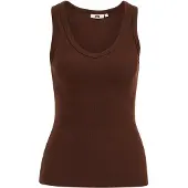 We fashion Top castanho de castanha
