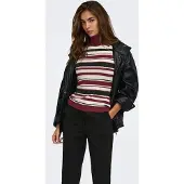 ONLY Pullover 'ONLKAROL' vermelho vinho / preto / branco