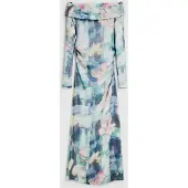 Desigual , Vestido combinado longo, Preto, M