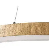 LUCANDE Candeeiro suspenso LED Thelma, carvalho natural/cinzento, Ø 70 cm