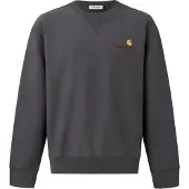 Carhartt WIP Sweatshirt 'American Script' amarelo escuro / grafite / vermelho escuro