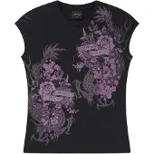 Ed Hardy Camisa 'Tattoo City' orquídea / amora / preto