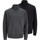 Jack & Jones Pullover 'JJEBASIC' acinzentado / preto