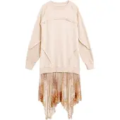 Desigual , vestido midi de moletom combinado, Mulher, Branco, XS